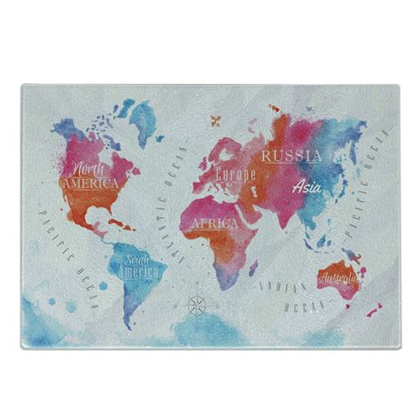 world geography metal combo box|Amazon.com: Ambesonne Geography Metal Box, Watercolored .